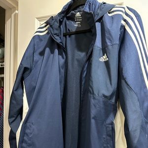 Adidas Navy Blue Zip Up Windbreaker- Size Large